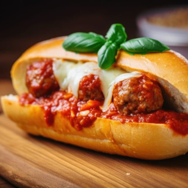 Kid’s Meatball Sandwich & Fries.