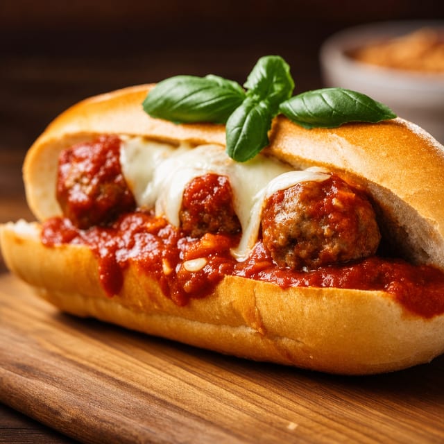 Kid’s Meatball Sandwich & Fries.