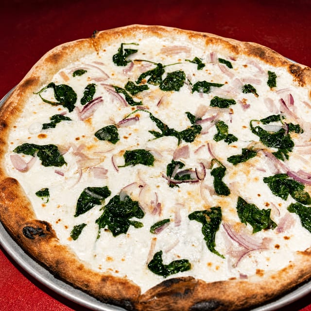6. Spinach (White) Pizza.