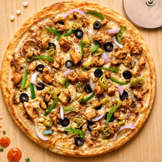 10. Grilled Hot Italian Peppers & Chicken (White) Pizza.