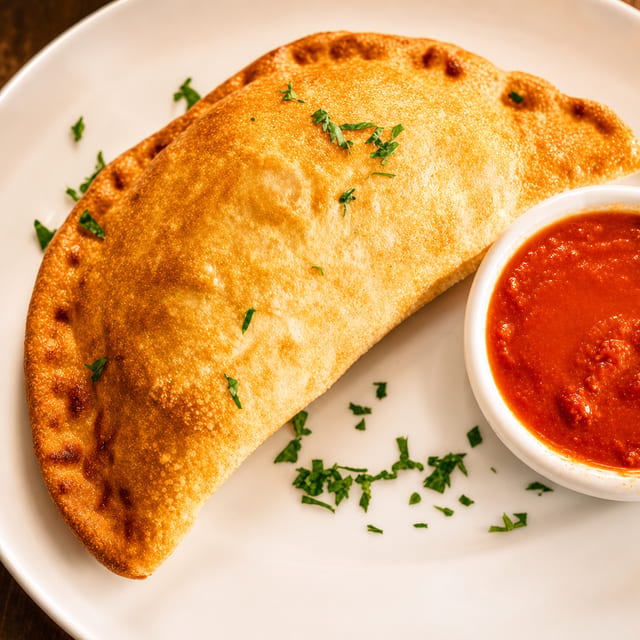 Scallions, Black Olives, Italian Plum Tomatoes, Mozzarella Panzerotti.
