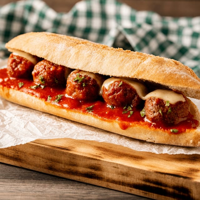 Meatballs Hot Sandwich.