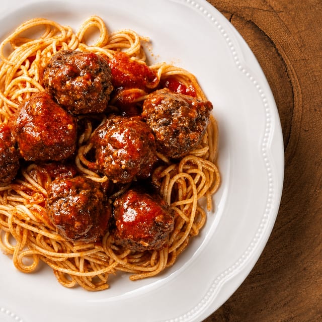 Spaghetti with Meatballs - Family Style Take-Out Specials.