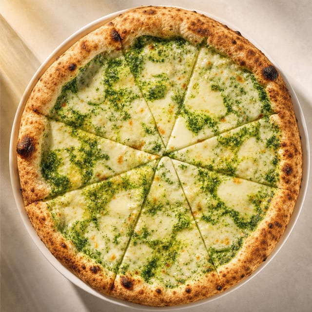 9. Basil Pesto (White) Pizza.